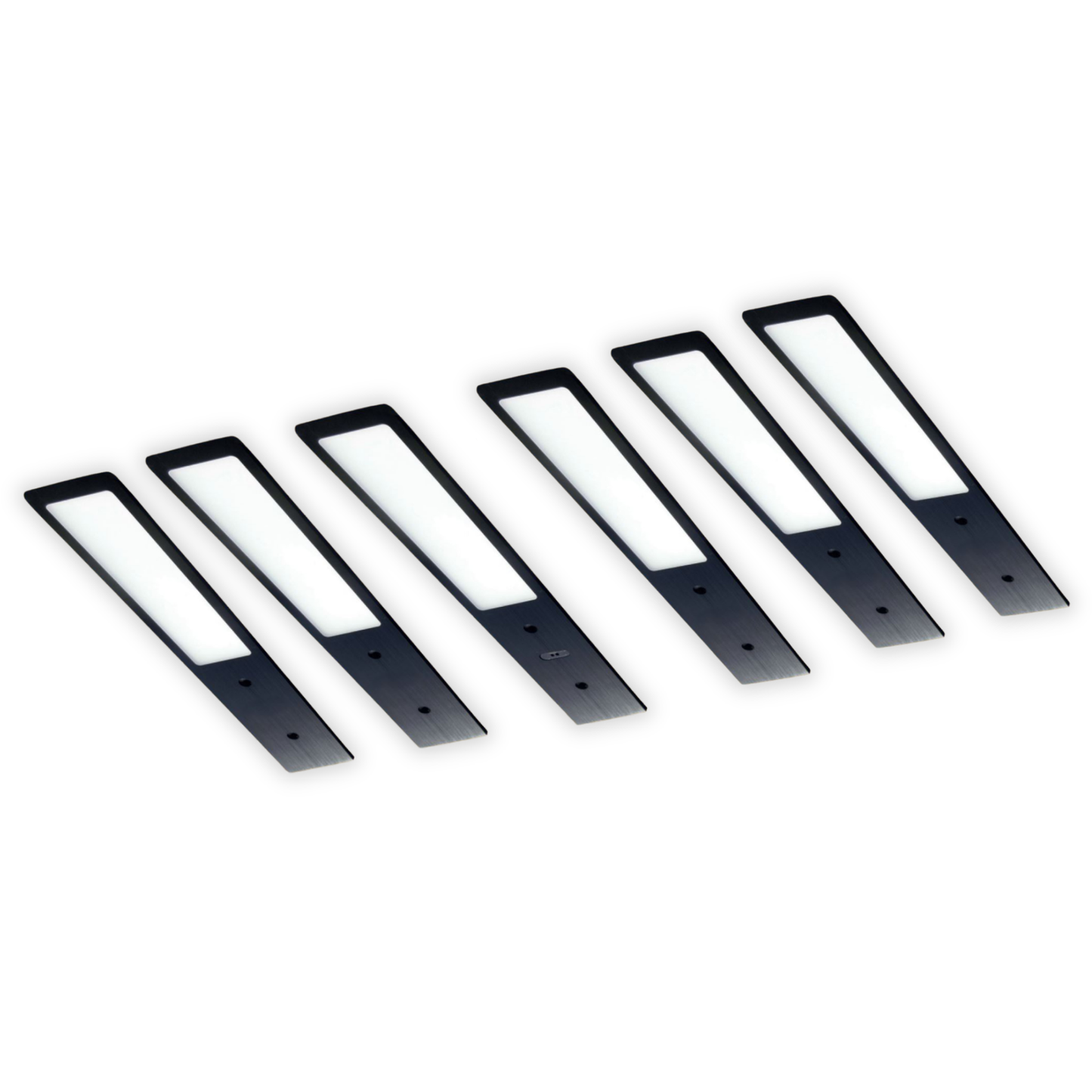 Éclairage LED Sous Meuble Cuisine - Noir (Lot de 6)