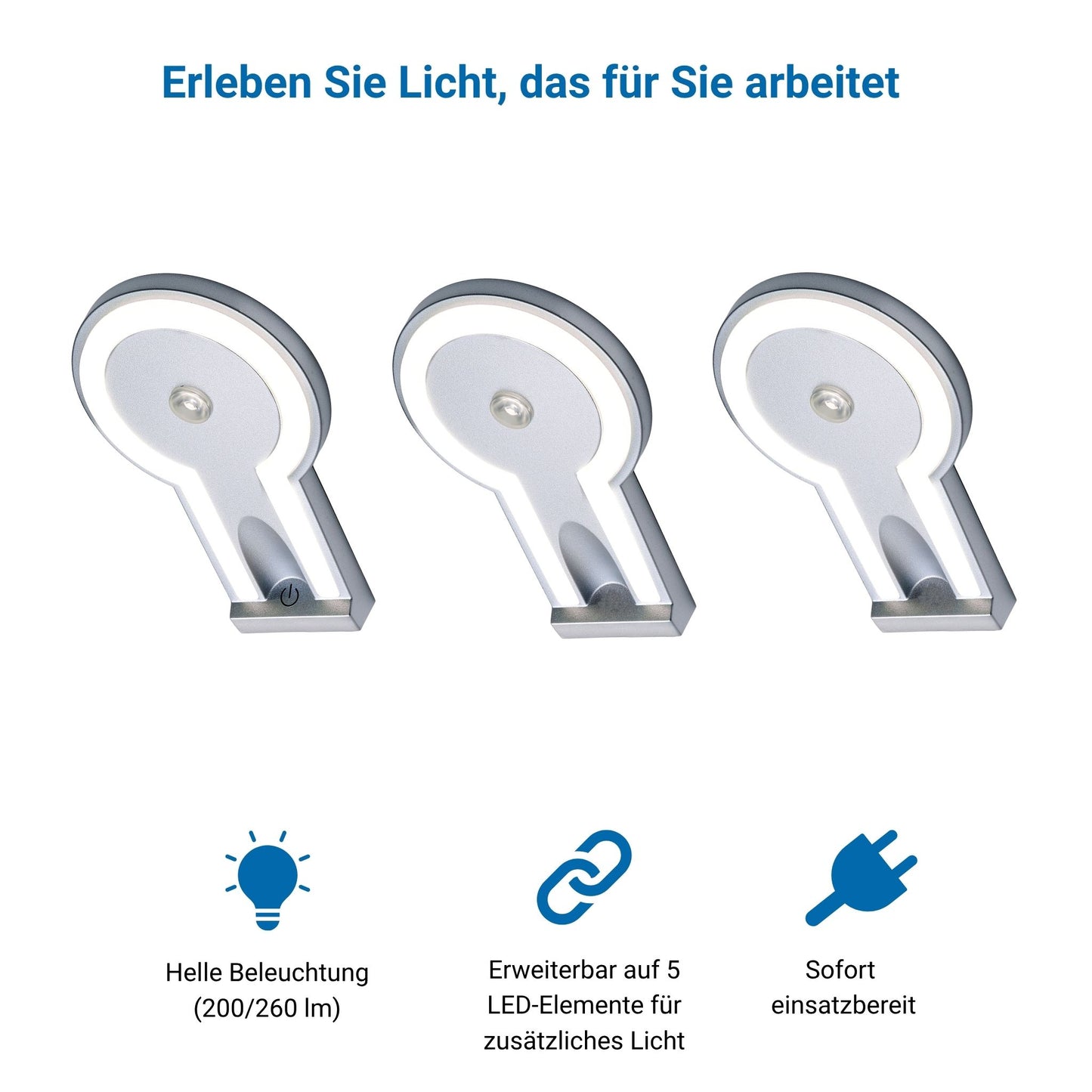 2-TONE Küchenbeleuchtung Unterbau – Silber (3er-PACK)