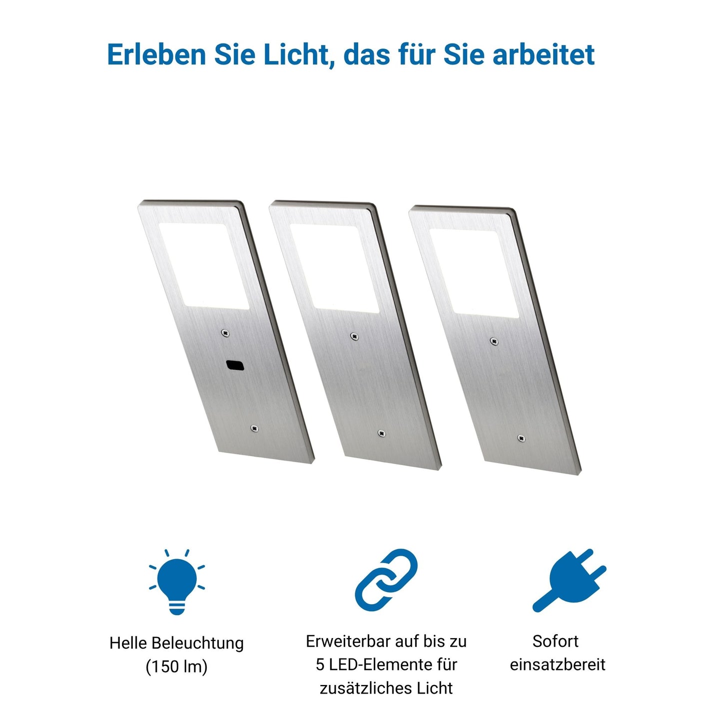 XL4000 Unterbauleuchte Küche – Silber (3er-PACK) Neutralweißes Licht
