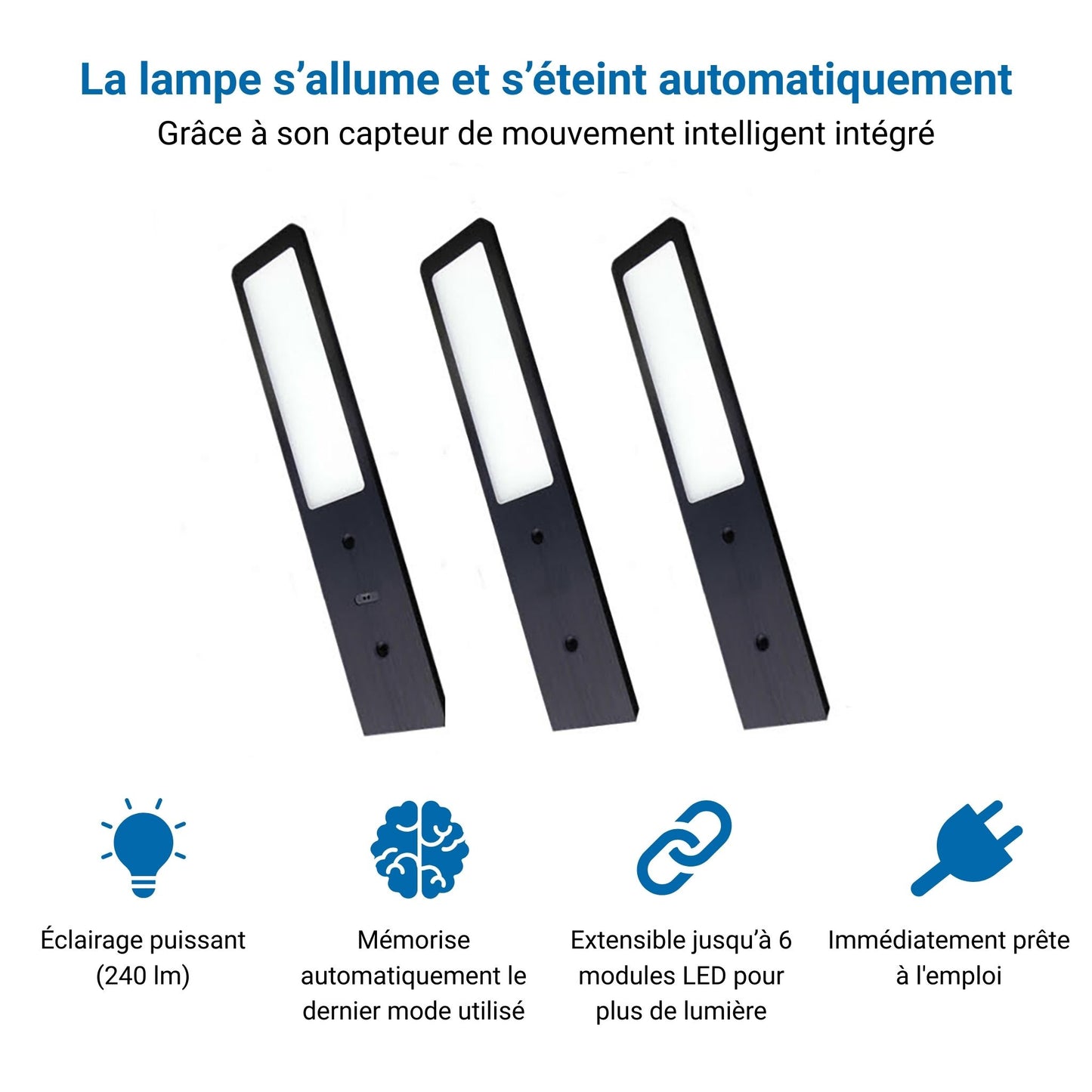 Éclairage LED Cuisine Sous Meuble - Noir (3 PACK)