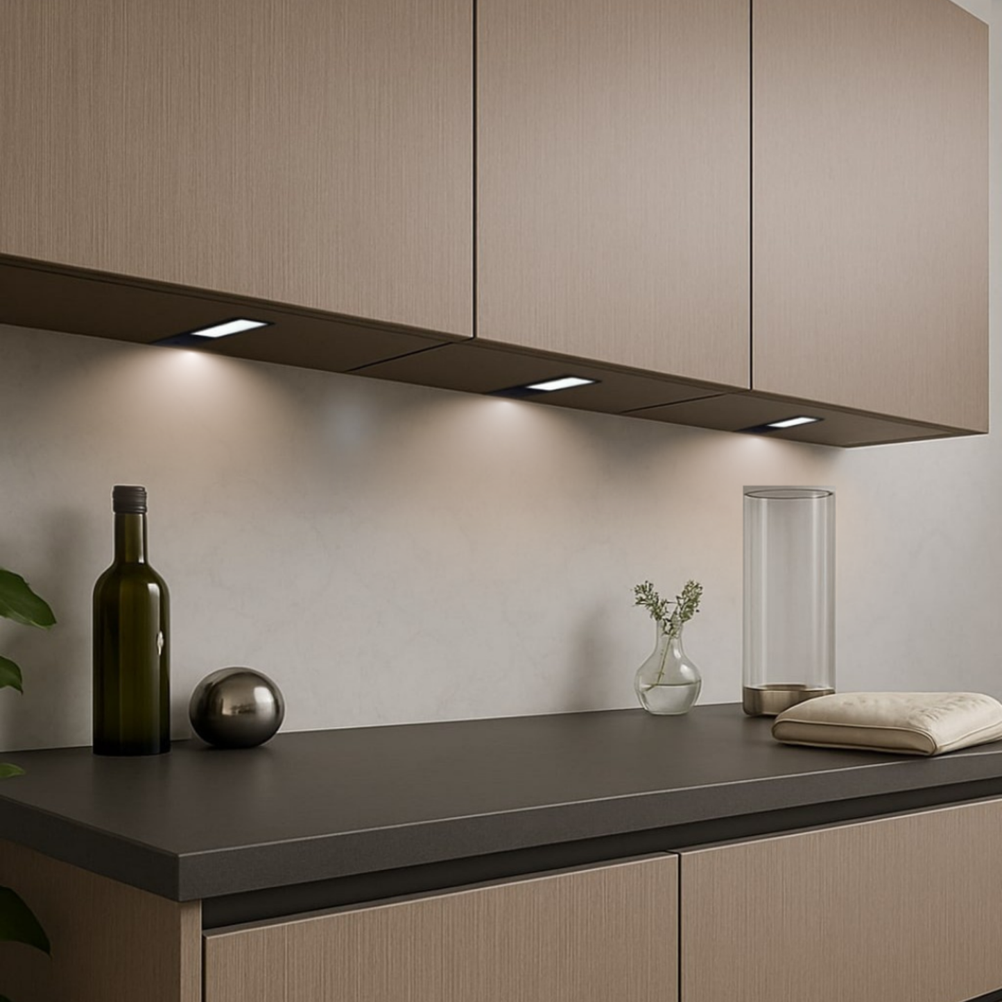 Éclairage LED Sous Meuble Cuisine - Noir (Lot de 3)