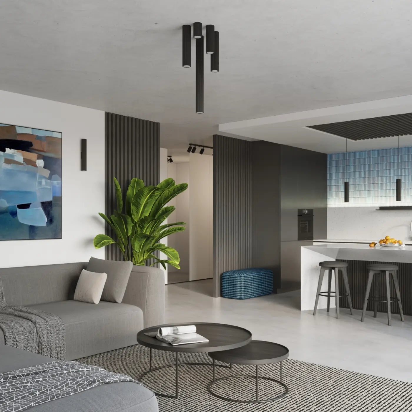 Plafondlamp Japandi 20 – Zwart & Aluminium