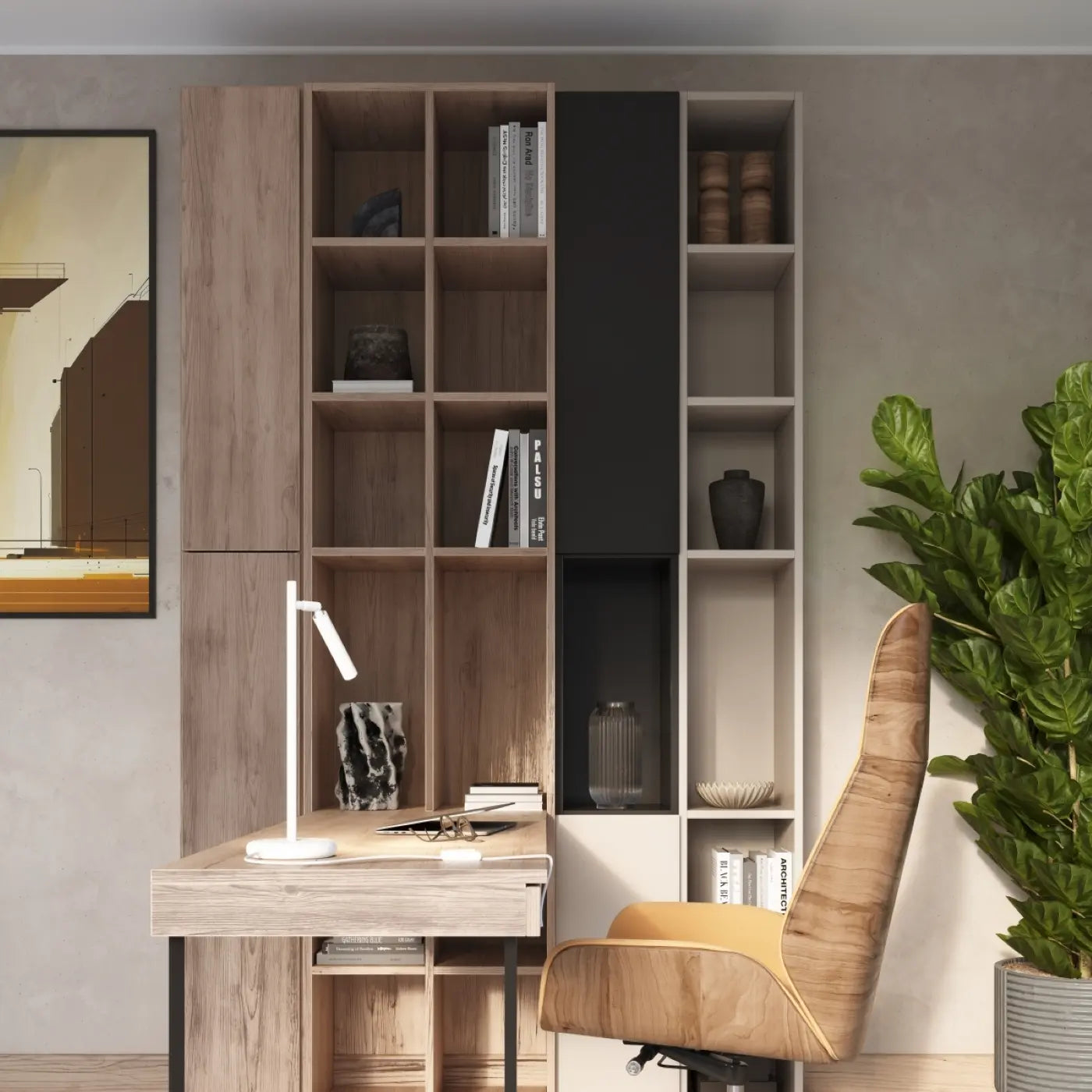 Tischleuchte Matita – Weiß & Stahl