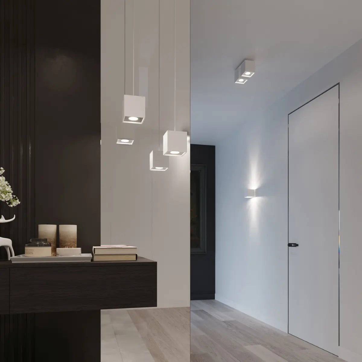 Hanglamp Square 1 – Wit Aluminium