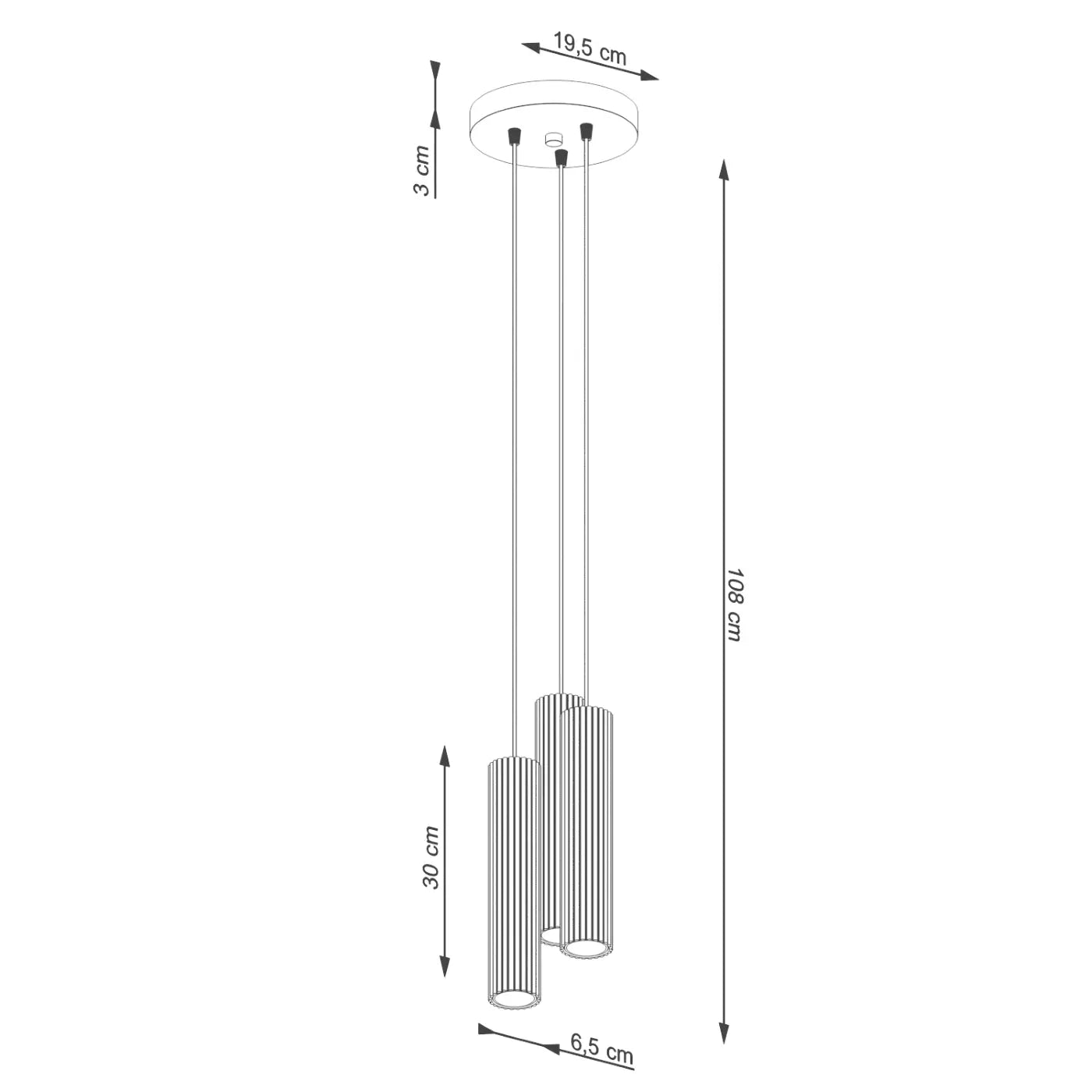 Hanglamp Japandi 3p – Wit & Aluminium