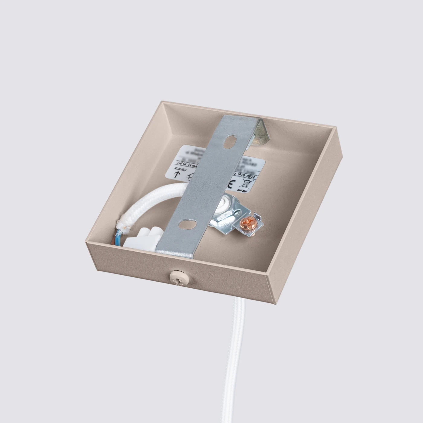 Pendelleuchte Japandi 1 – Taupe & Aluminium