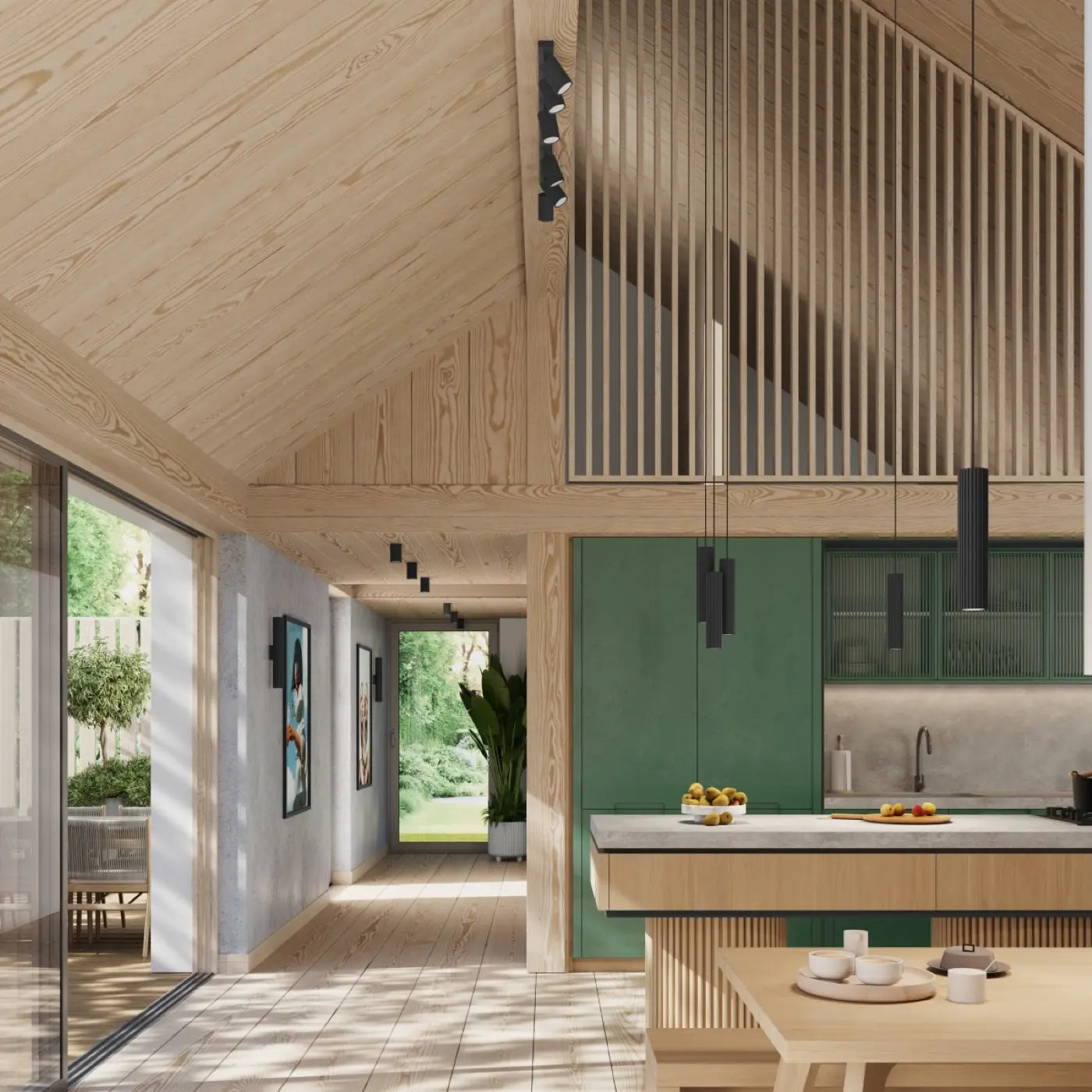 Deckenleuchte Japandi 6 – Schwarz Metall