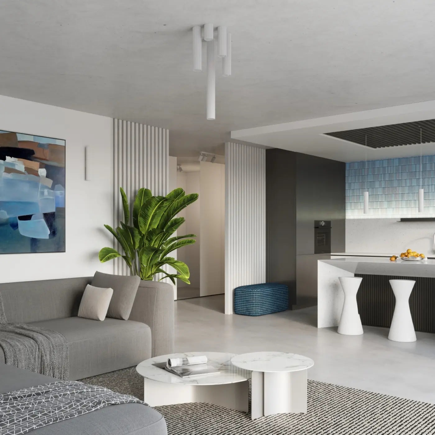 Pendelleuchte Japandi 1 – Weißes Aluminium
