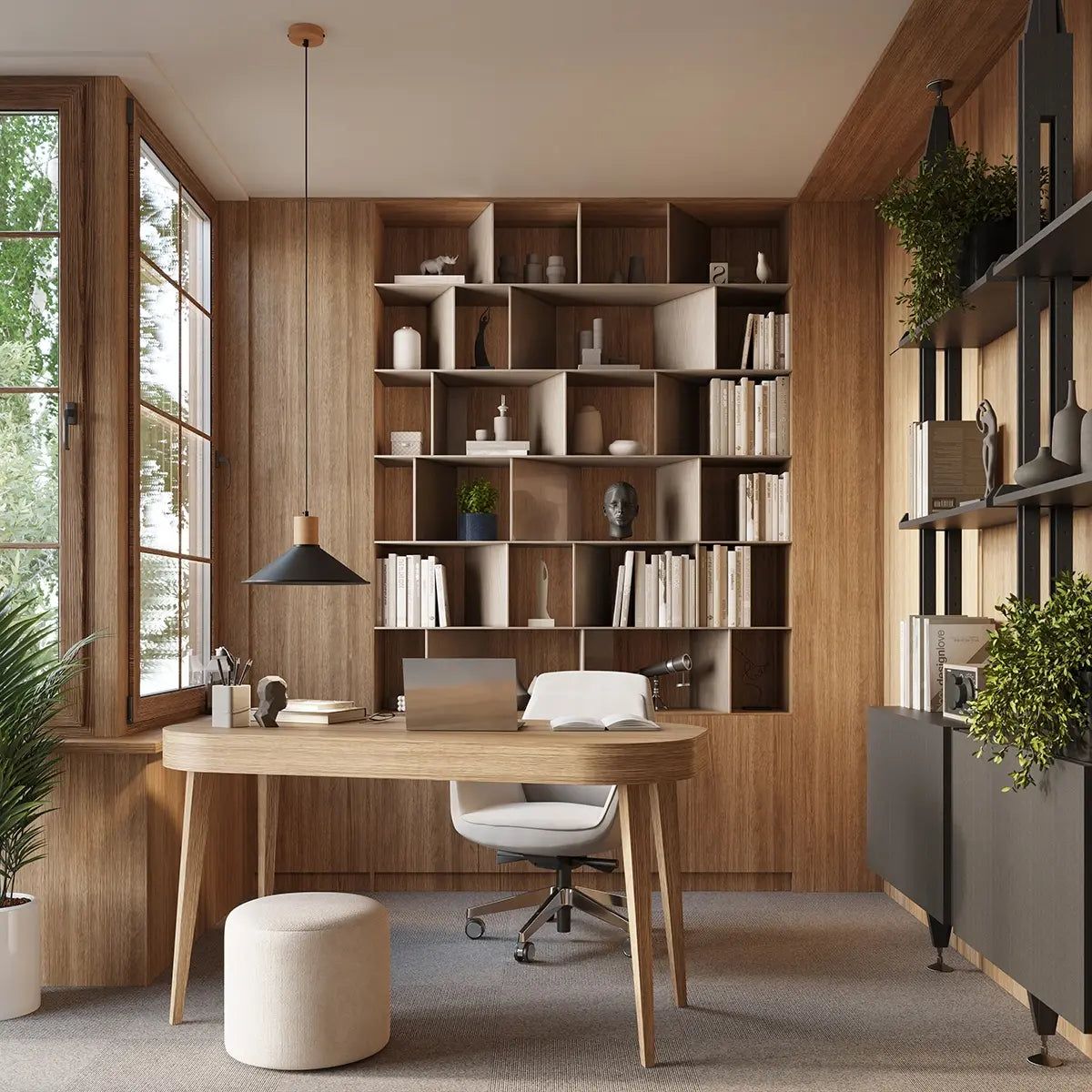 Pendelleuchte Diner 1 – Schwarz & Stahl & Holz