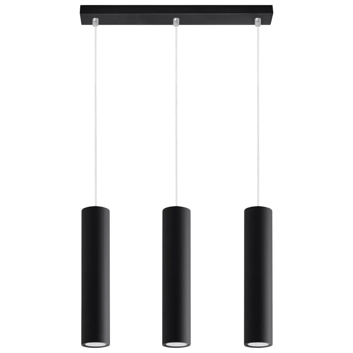 Pendelleuchte Tube Black 3 – Schwarz & Stahl