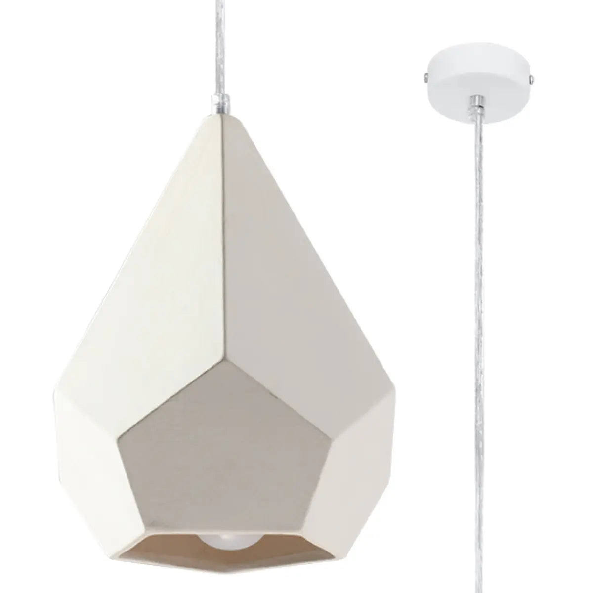 Pendelleuchte Hexagon – Weiß & Keramik