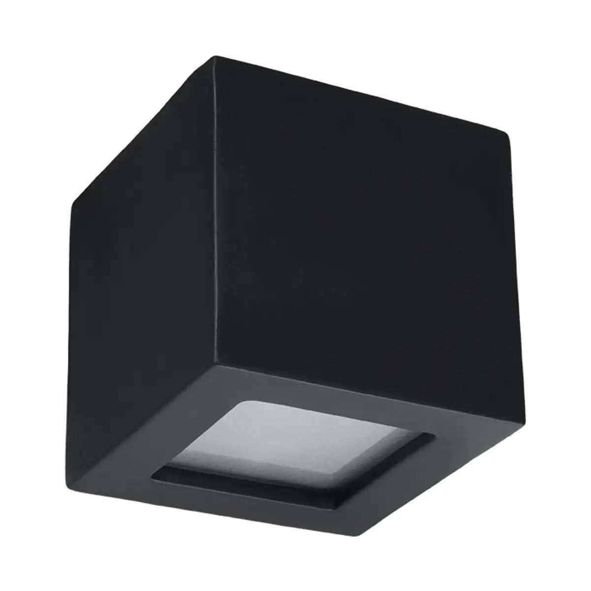 Wandlamp Square 1 – Zwart & Keramiek & Glas