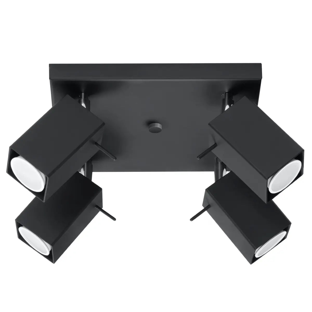 Deckenstrahler Square 4S – Schwarz & Stahl