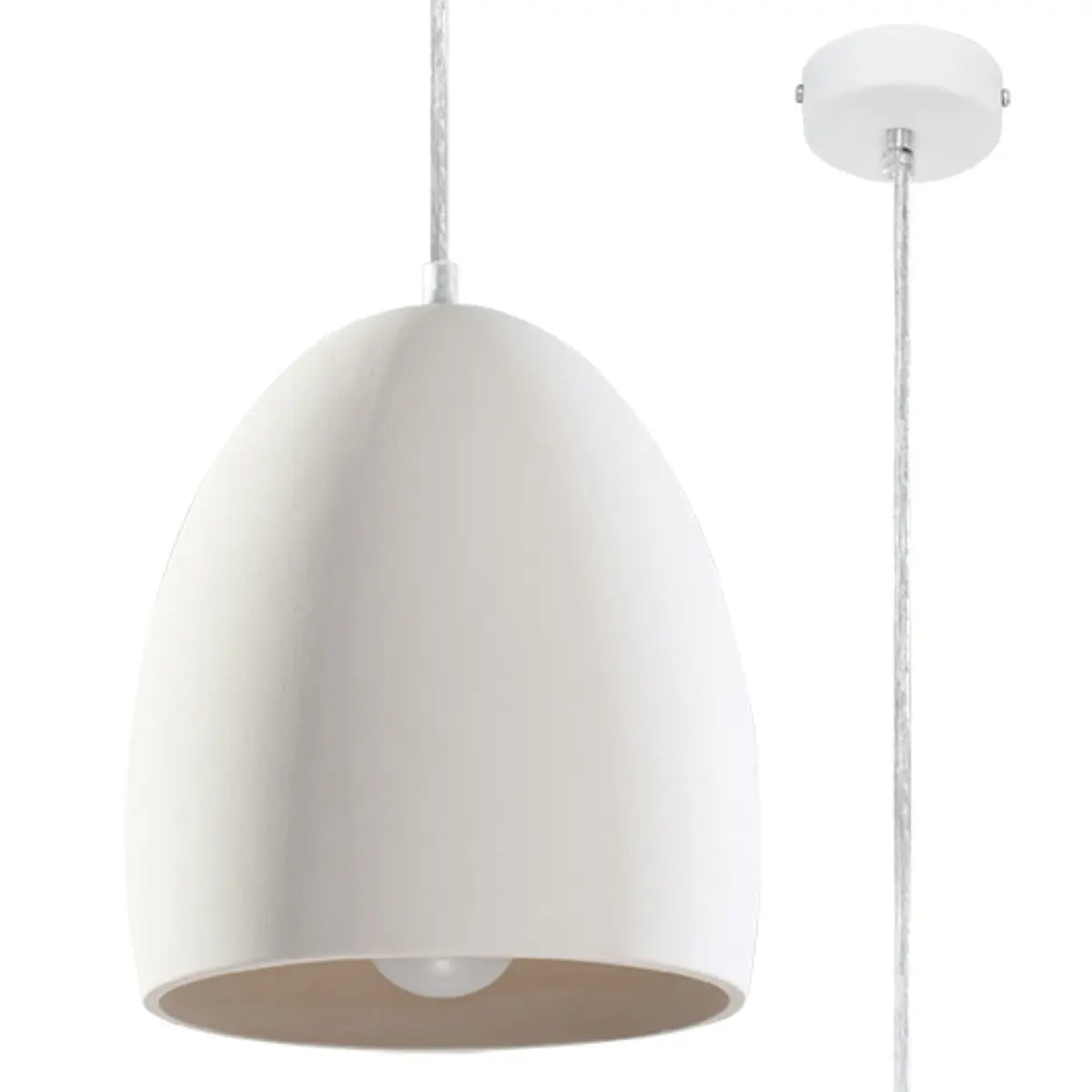 Pendelleuchte Bowl – Weiß & Keramik