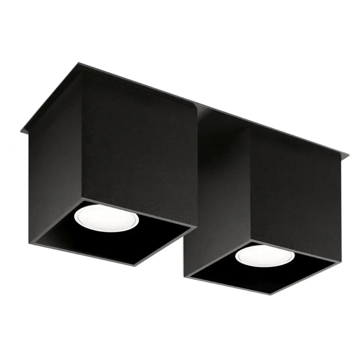 Deckenleuchte Square Double – Schwarz & Aluminium