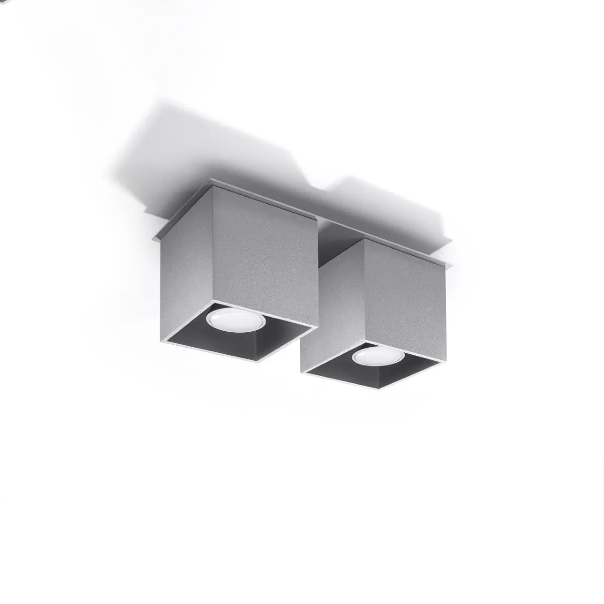 Deckenleuchte Square Double – Grau & Aluminium