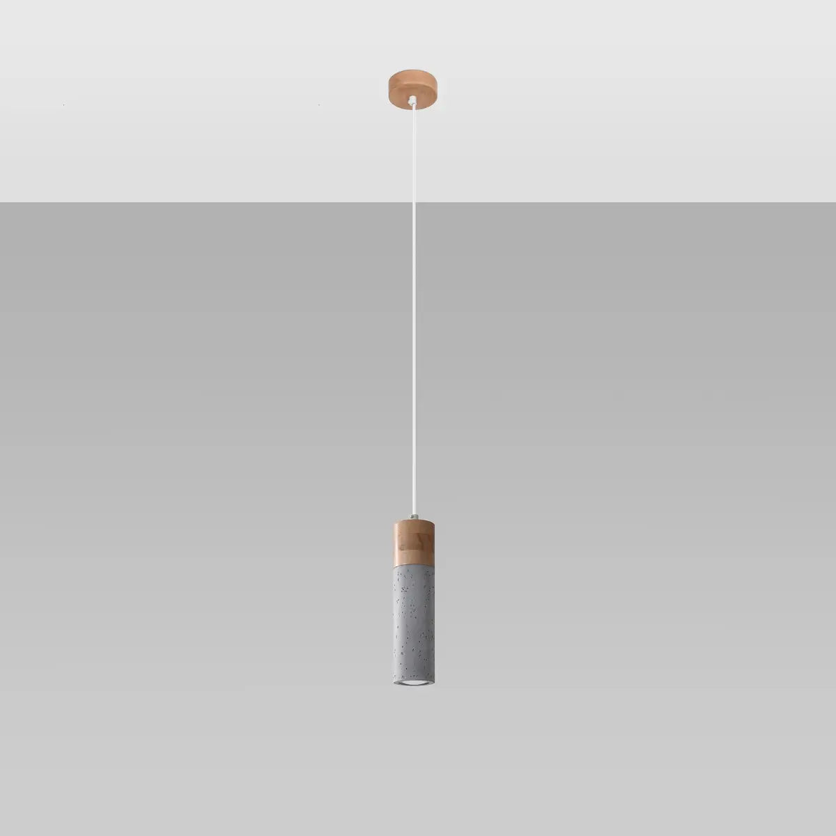 Hanglamp Tube Beton Wood 1 – Grijs Beton & Hout