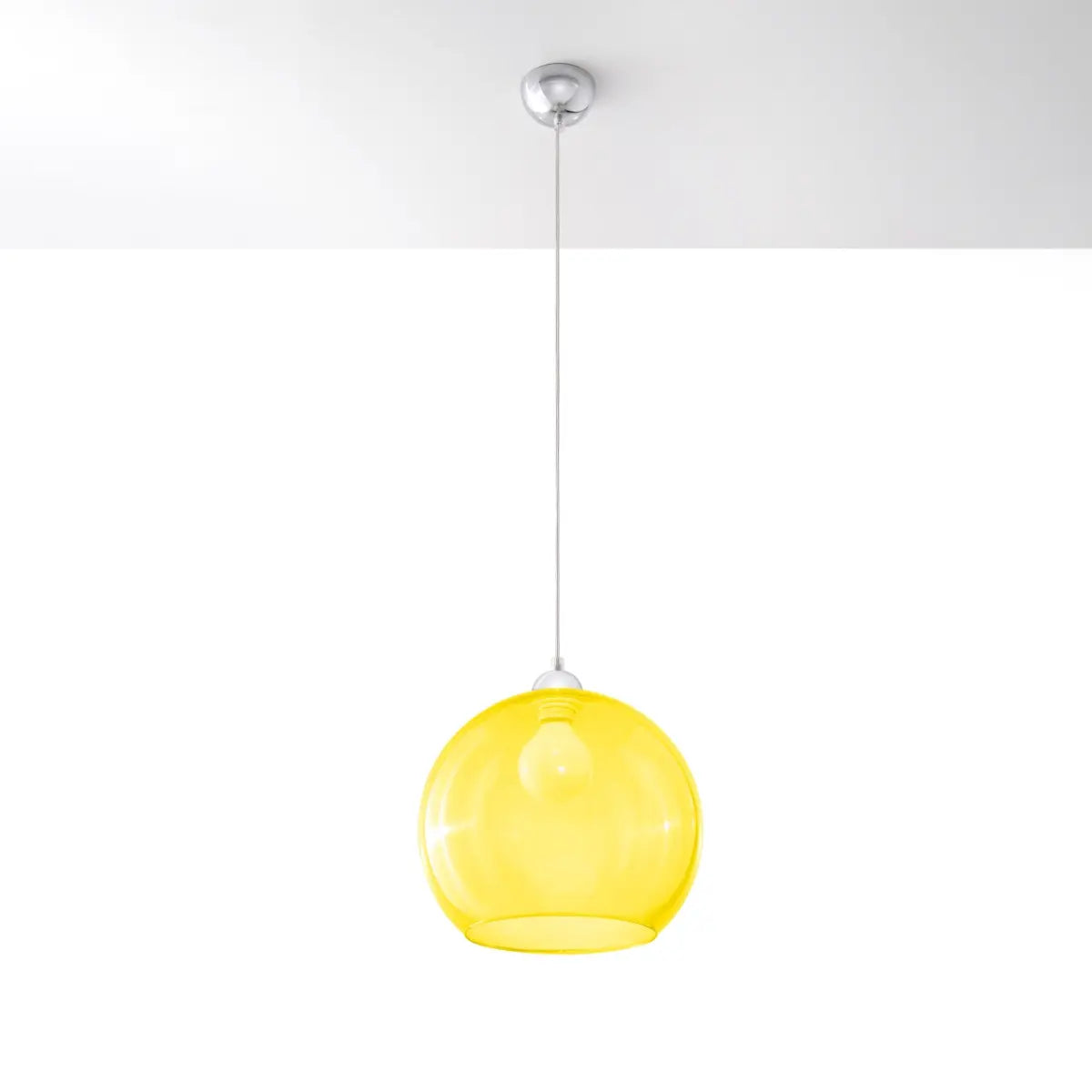 Hanglamp Globe – Geel Glas & Staal