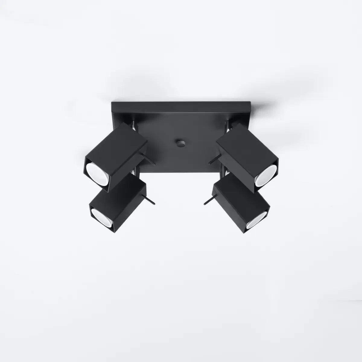 Deckenstrahler Square 4S – Schwarz & Stahl