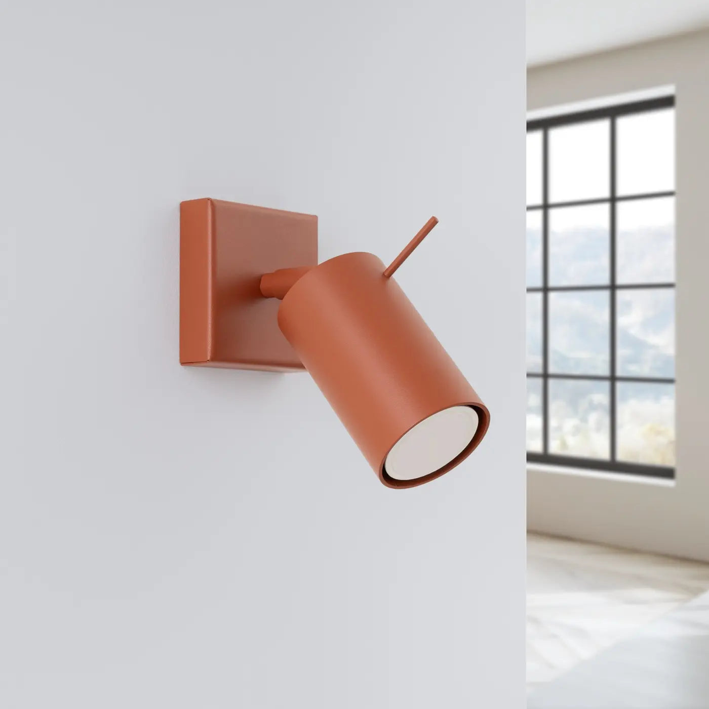 Wandleuchte Rondo – Oxidrot & Stahl