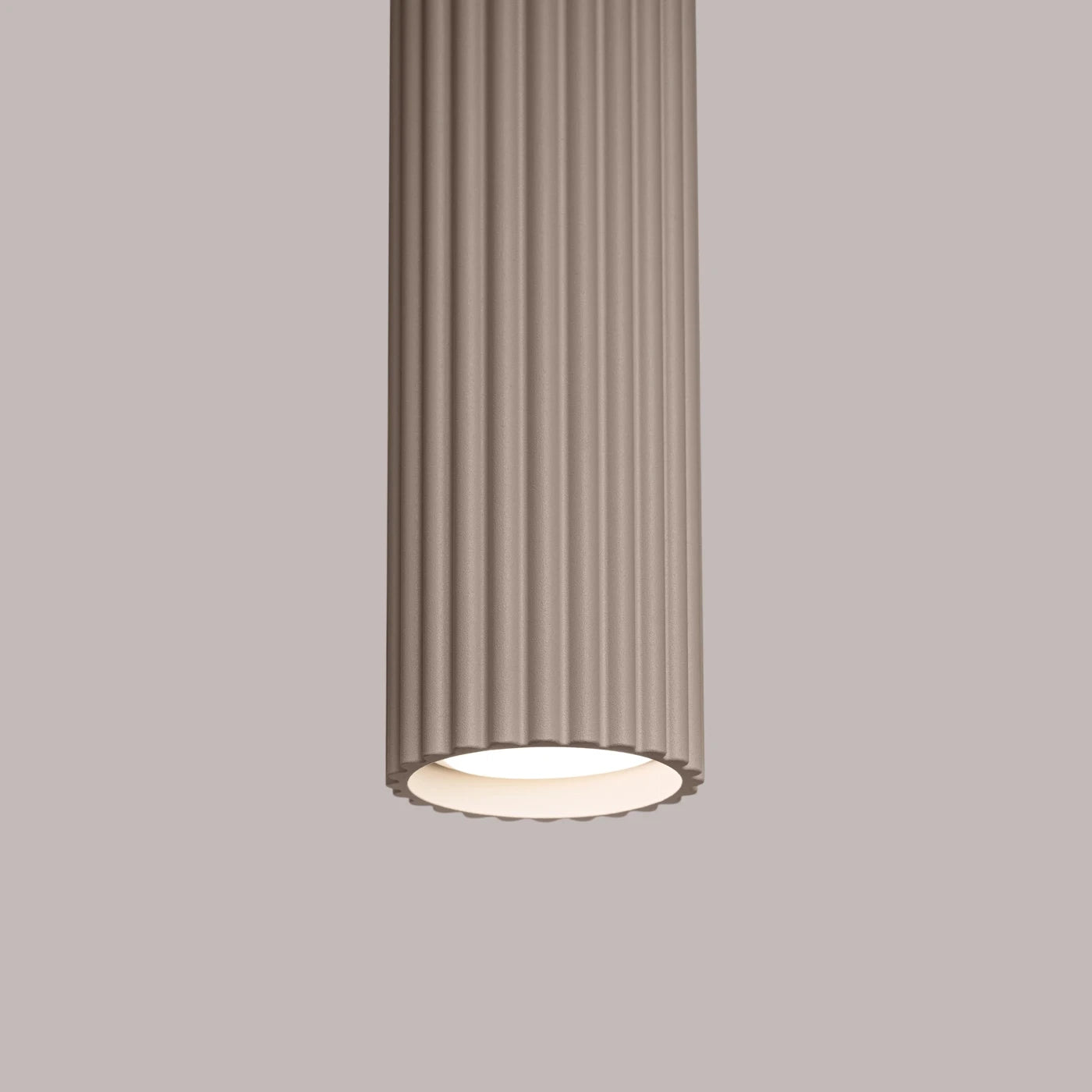 Pendelleuchte Japandi 1 – Taupe & Aluminium
