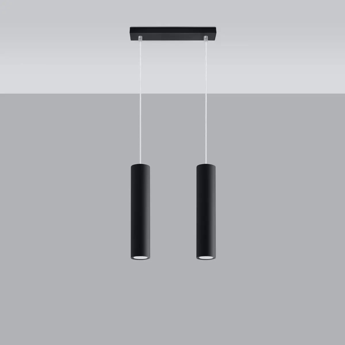 Pendelleuchte Tube Black 2 – Schwarz & Stahl