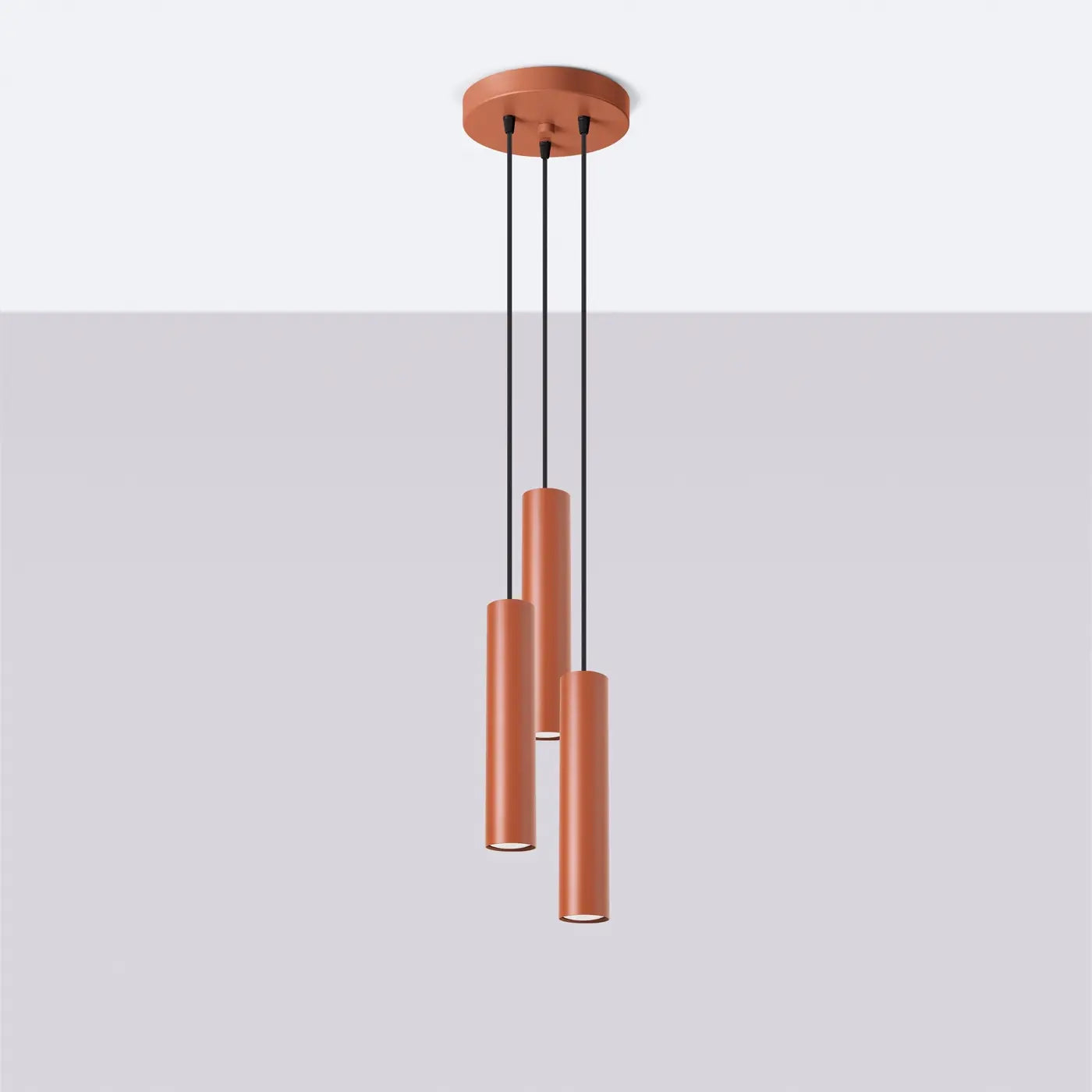 Hanglamp Tube 3P – Okerrood & Staal