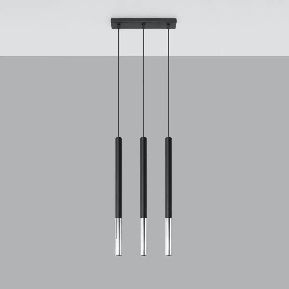 Hanglamp Matita 3 – Zwart & Chroom Staal
