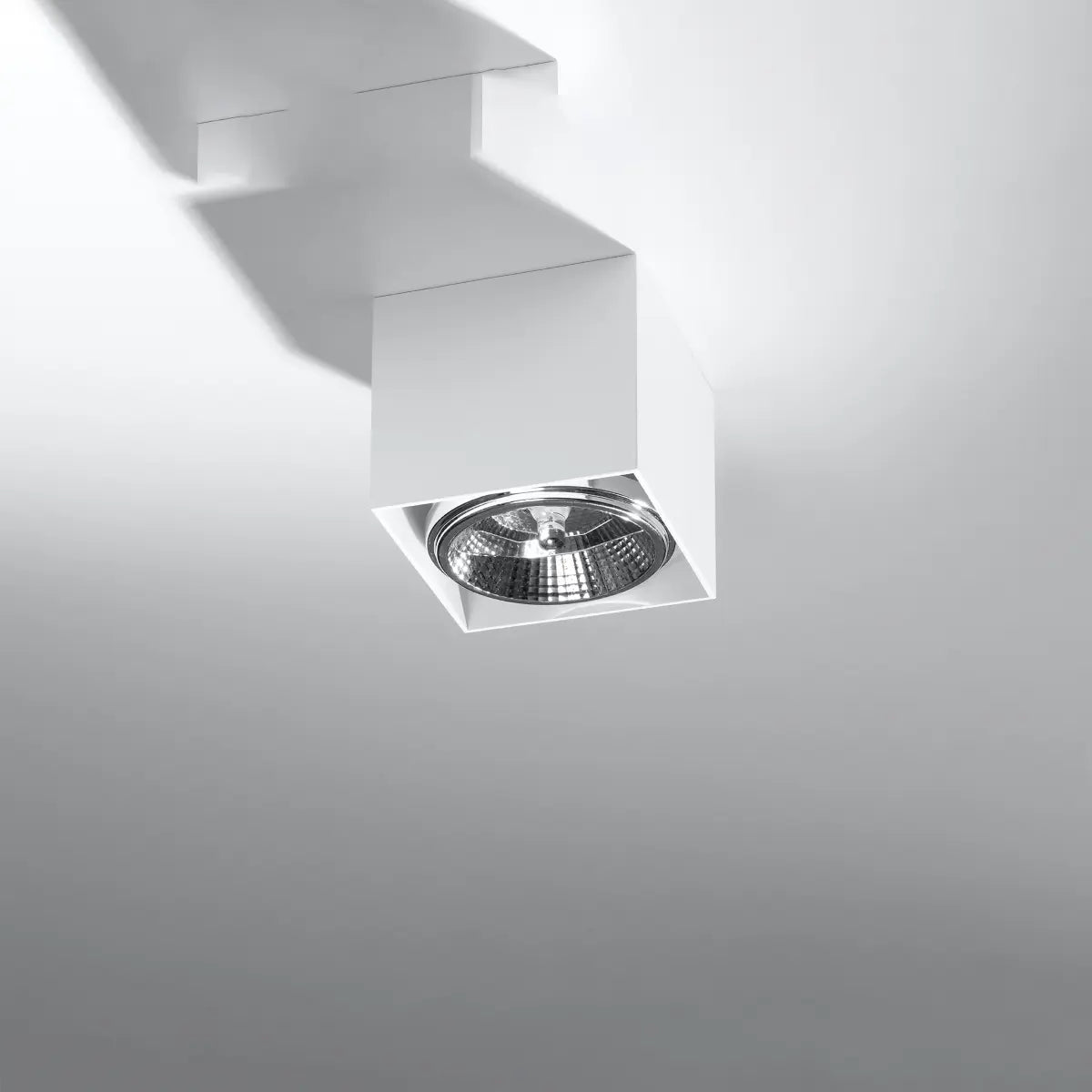 Plafondlamp Square Flash – Wit & Aluminium