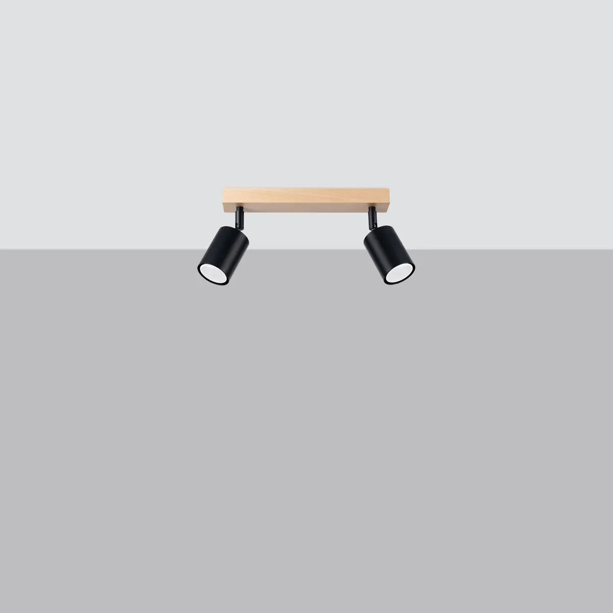 Deckenleuchte Rondo 2 – Schwarz & Stahl & Holz