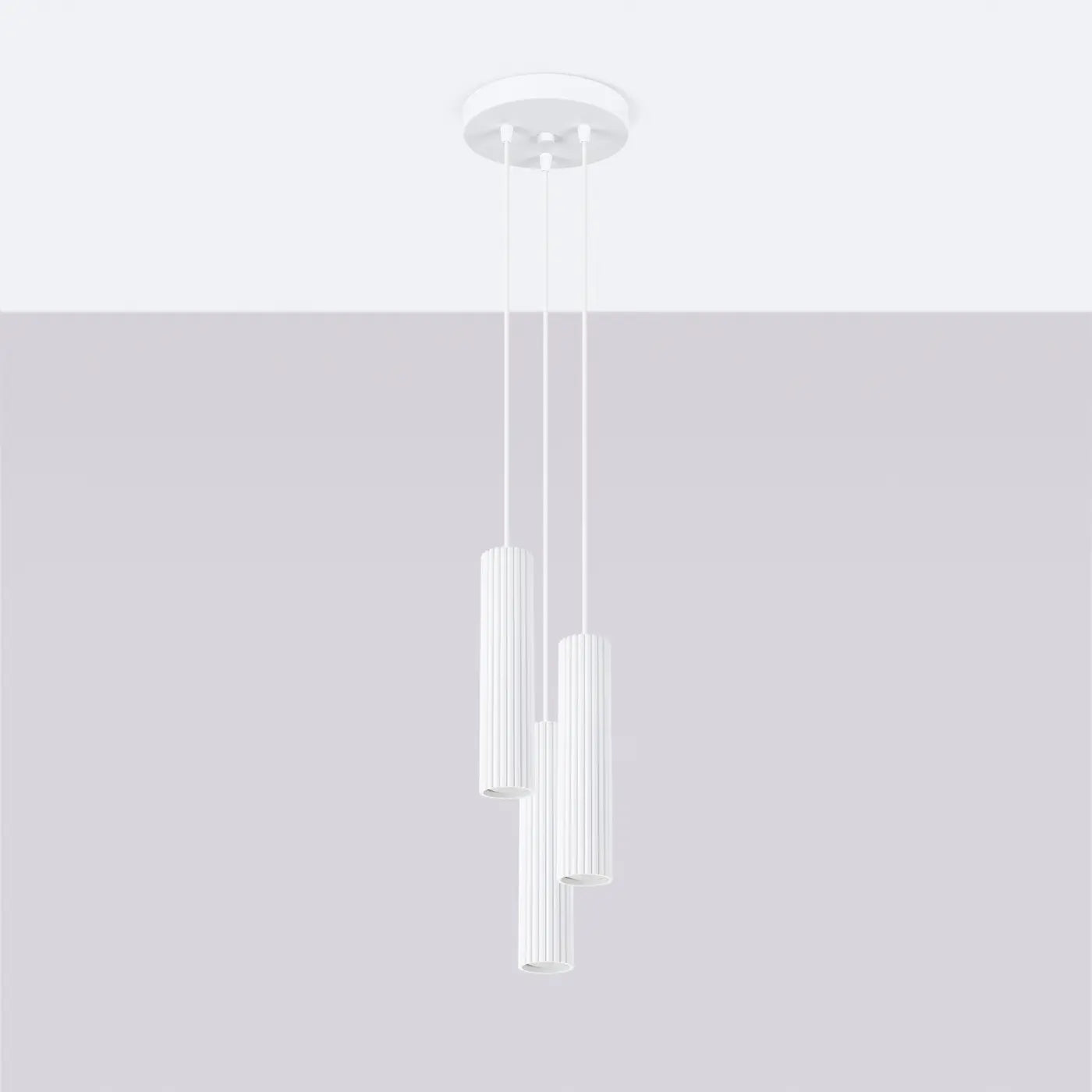 Hanglamp Japandi 3p – Wit & Aluminium