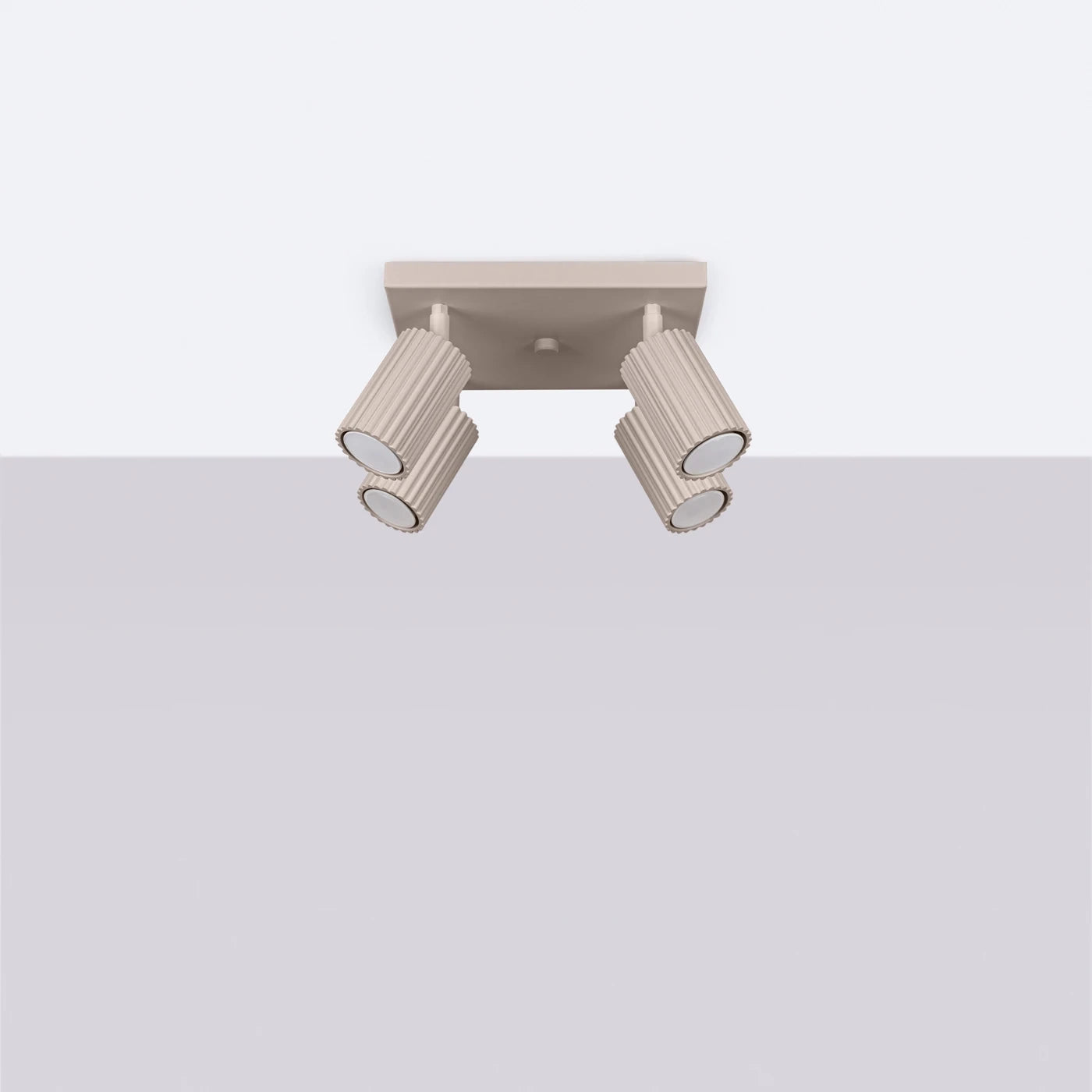 Deckenleuchte Japandi 4S – Taupe & Aluminium