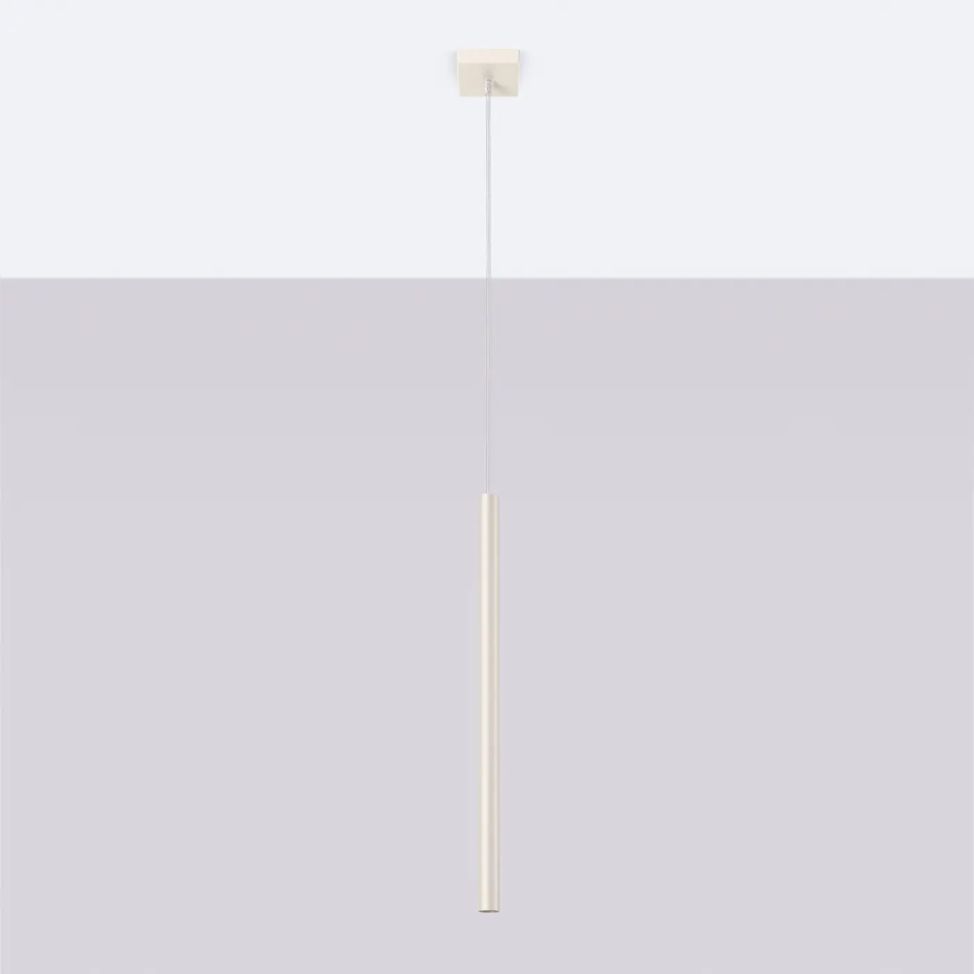 Pendelleuchte Matita 1 – Beige & Stahl