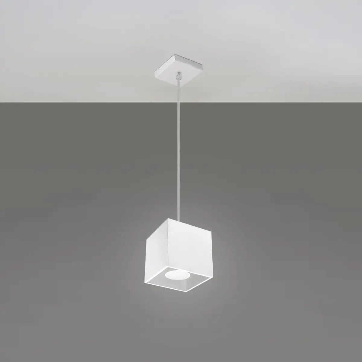 Pendelleuchte Square 1 – Weiß & Aluminium