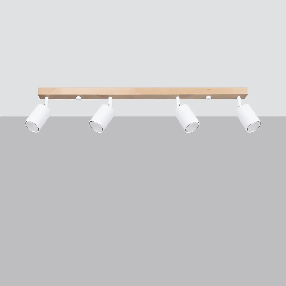 Deckenleuchte Rondo 4 – Weiß & Naturholz & Stahl