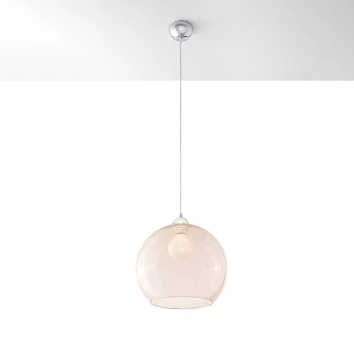 Hanglamp Globe – Champagne Glas & Staal