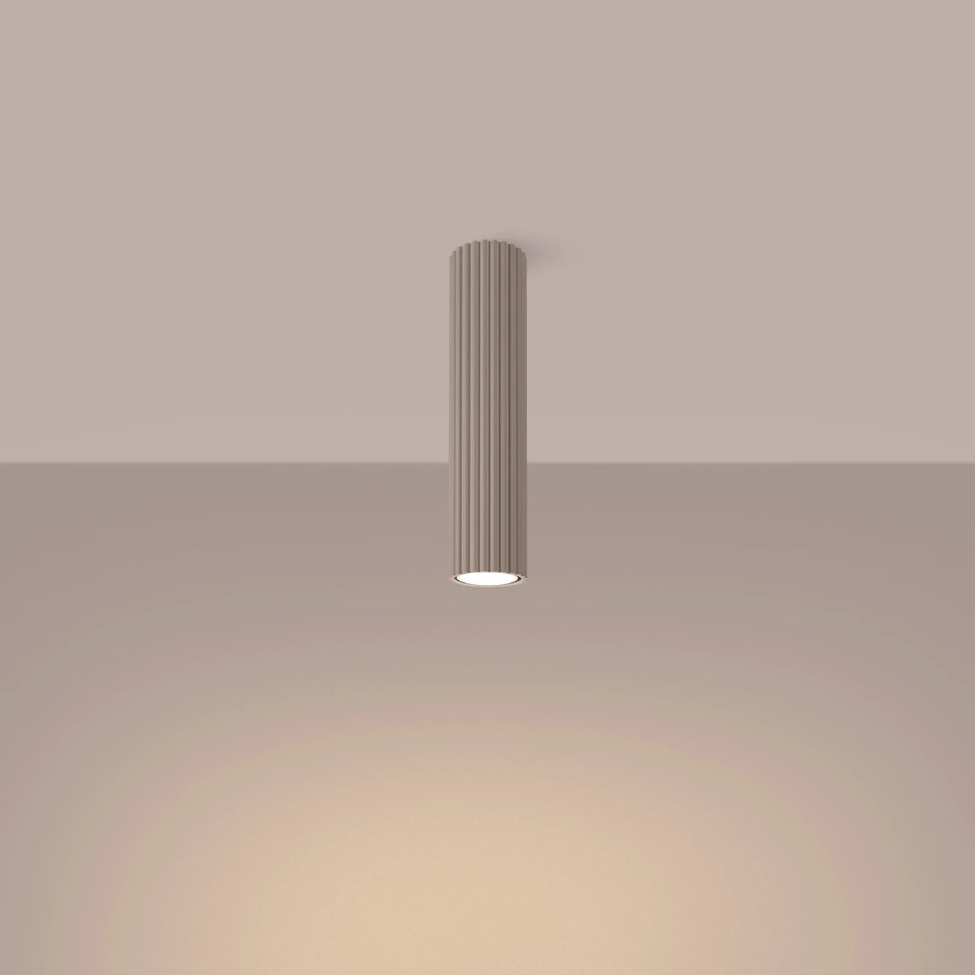 Deckenstrahler Japandi 30 – Taupe & Aluminium