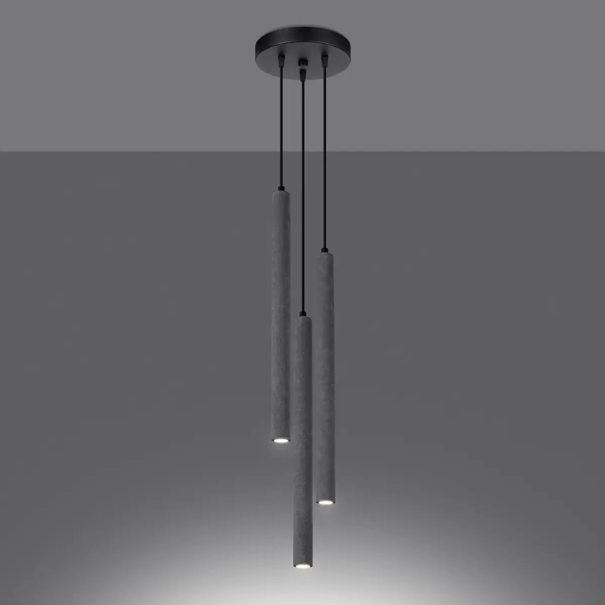 Hanglamp Slim Tube 3P – Grijs Beton