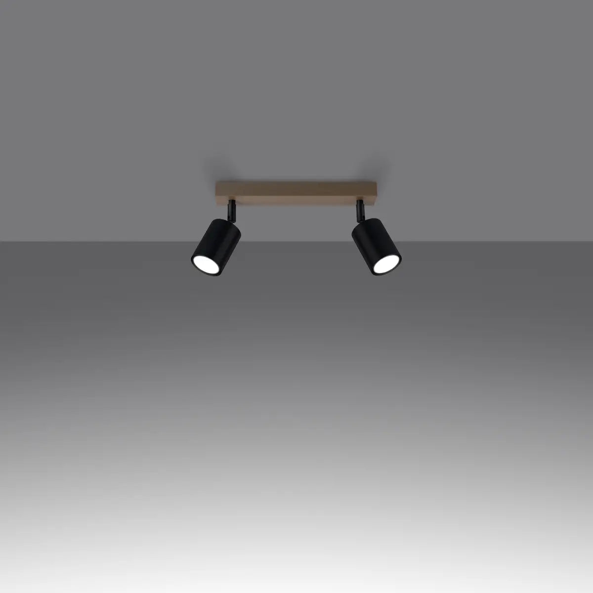 Deckenleuchte Rondo 2 – Schwarz & Stahl & Holz