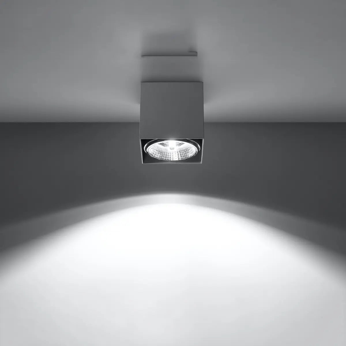 Plafondlamp Square Flash – Grijs & Aluminium