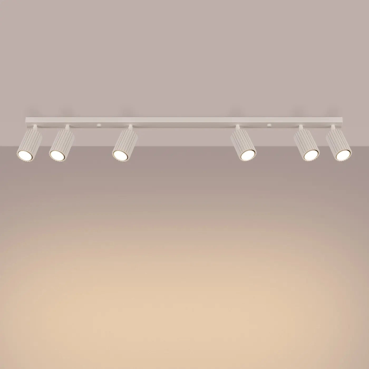 Deckenleuchte Japandi 6 – Beige & Aluminium