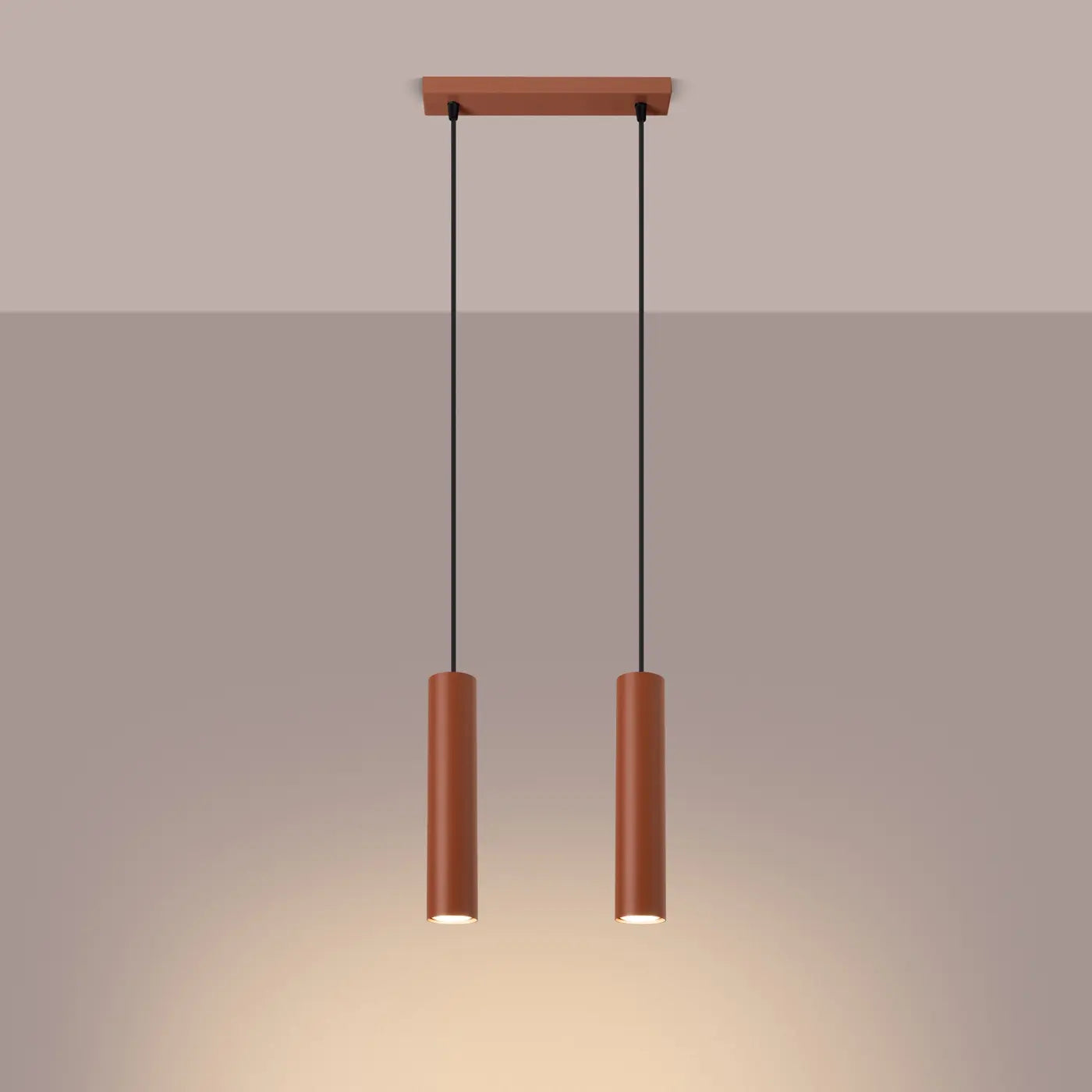 Hanglamp Tube 2 – Okerrood & Staal