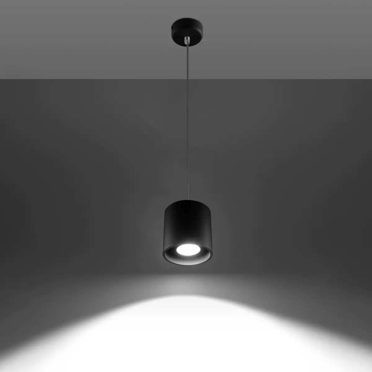 Pendelleuchte Rondo 1 – Schwarz & Aluminium