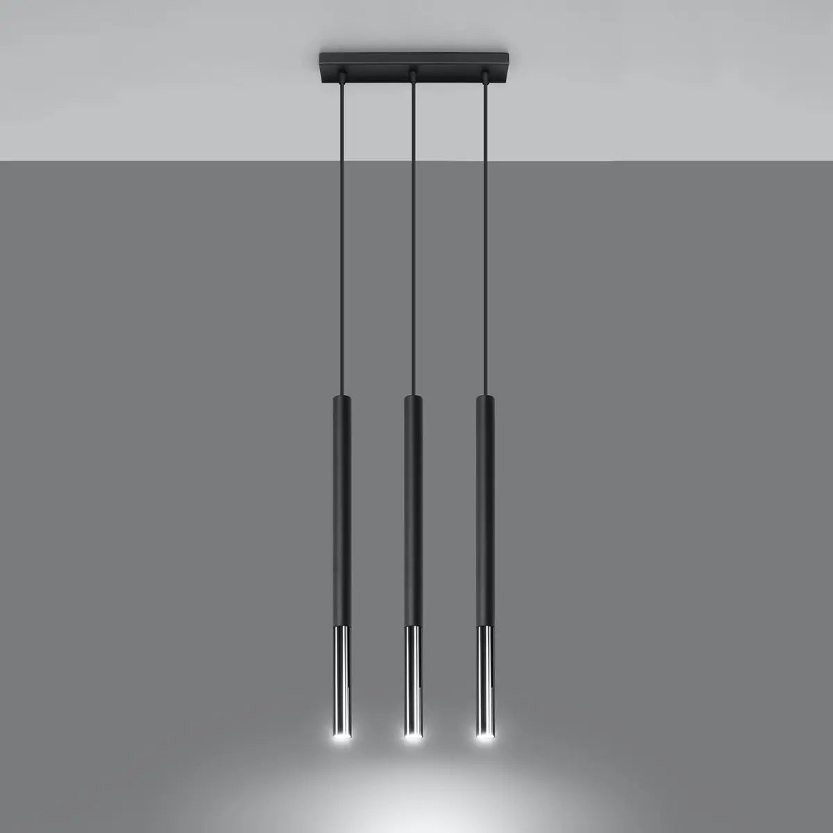 Hanglamp Matita 3 – Zwart & Chroom Staal