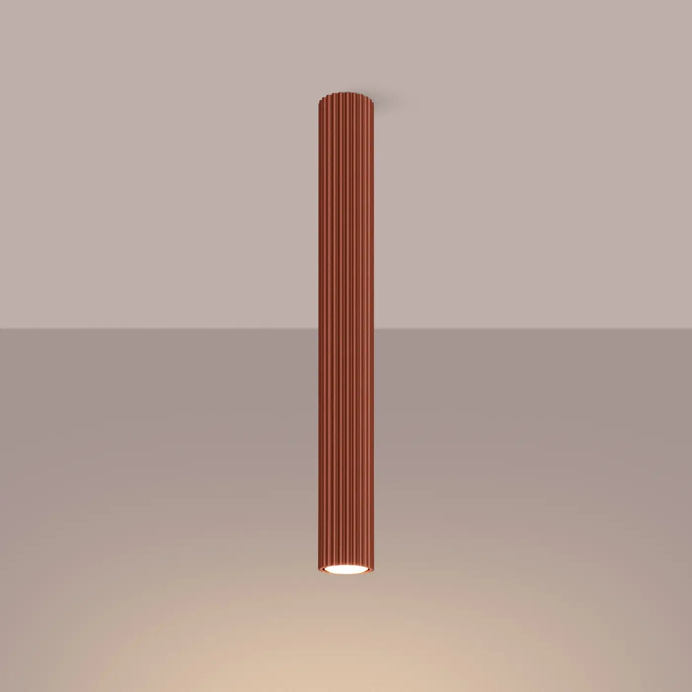 Plafondlamp Japandi 60 – Okerood & Aluminium