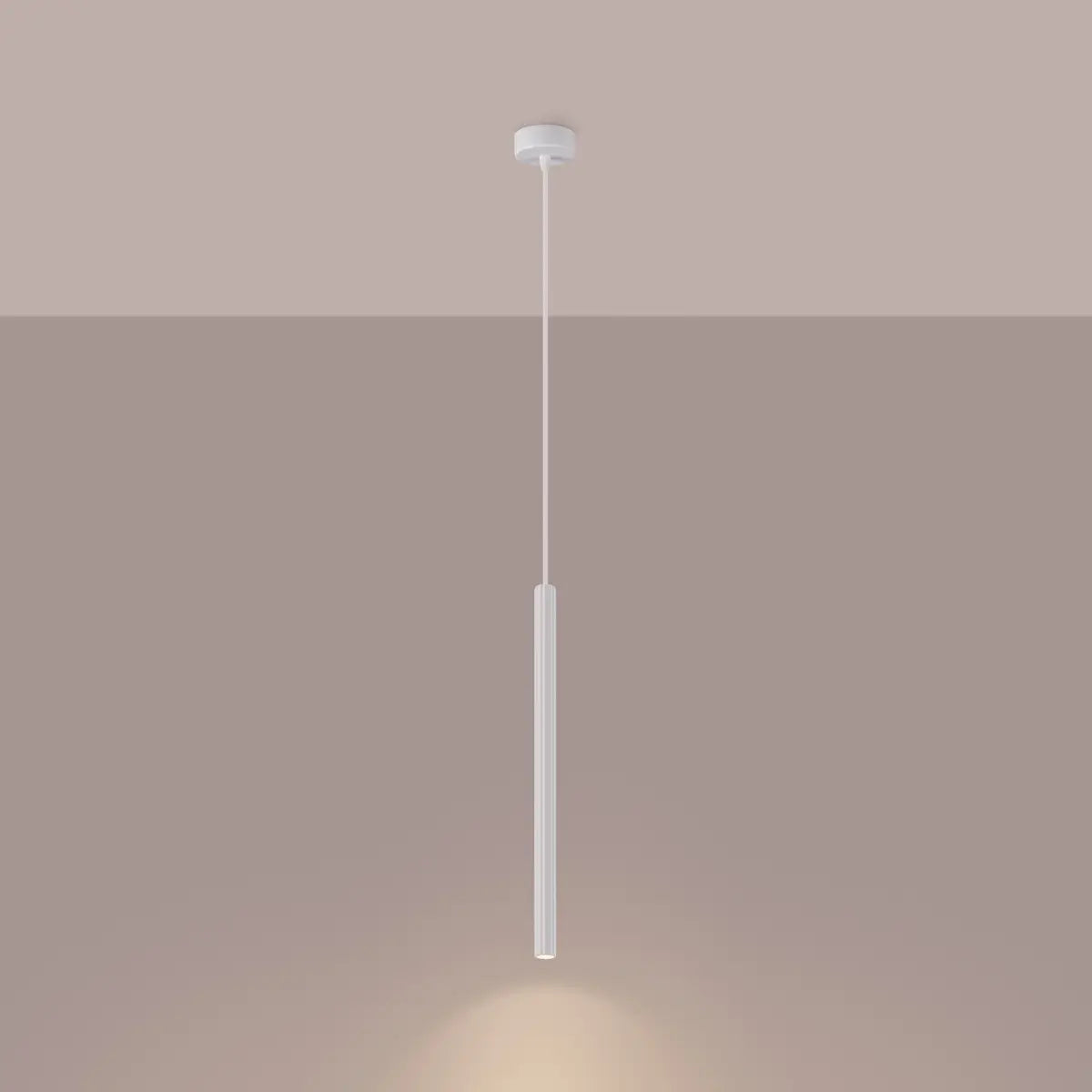 Pendelleuchte Candle 1 – Weiß & Stahl