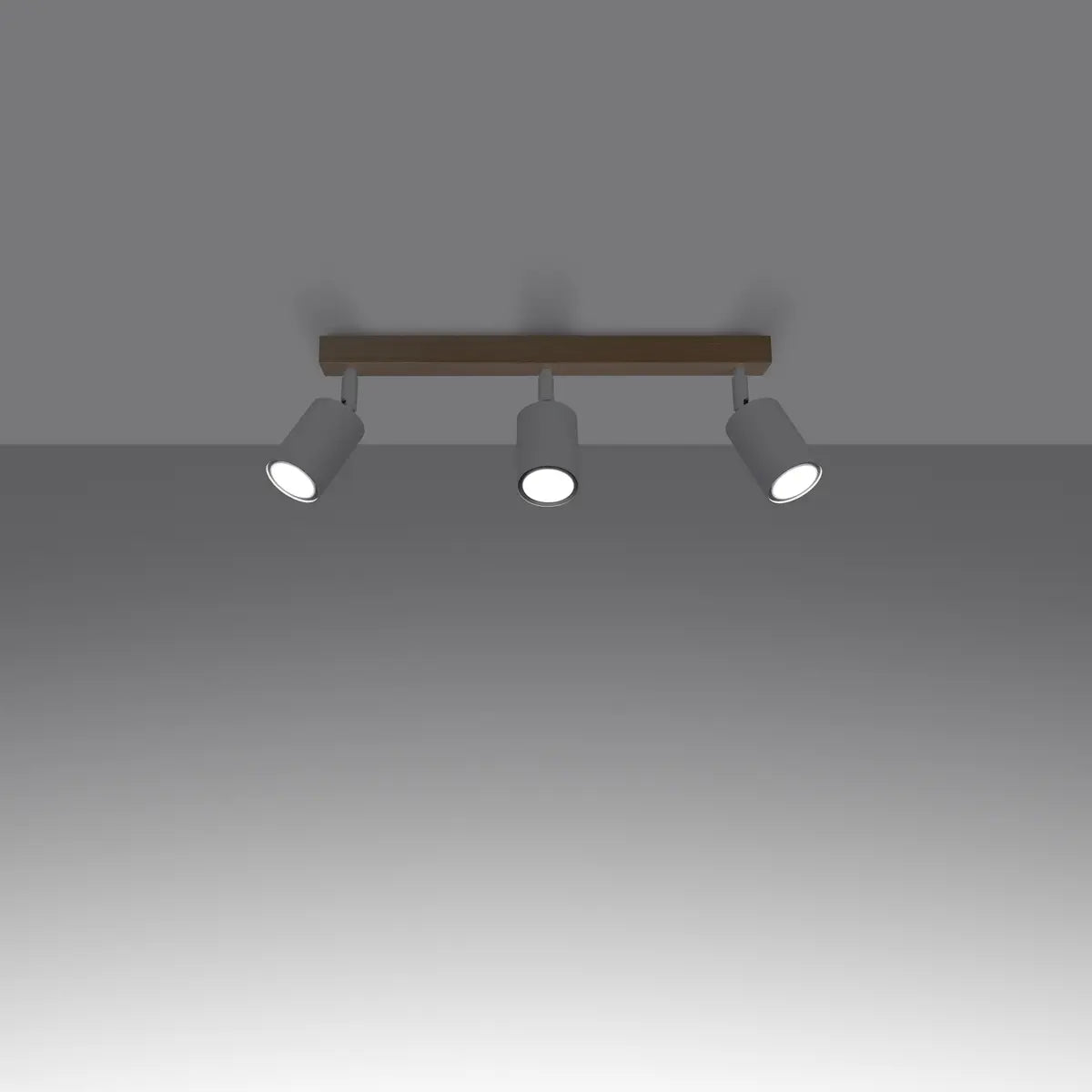 Deckenleuchte Rondo 3 – Weiß & Naturholz & Stahl