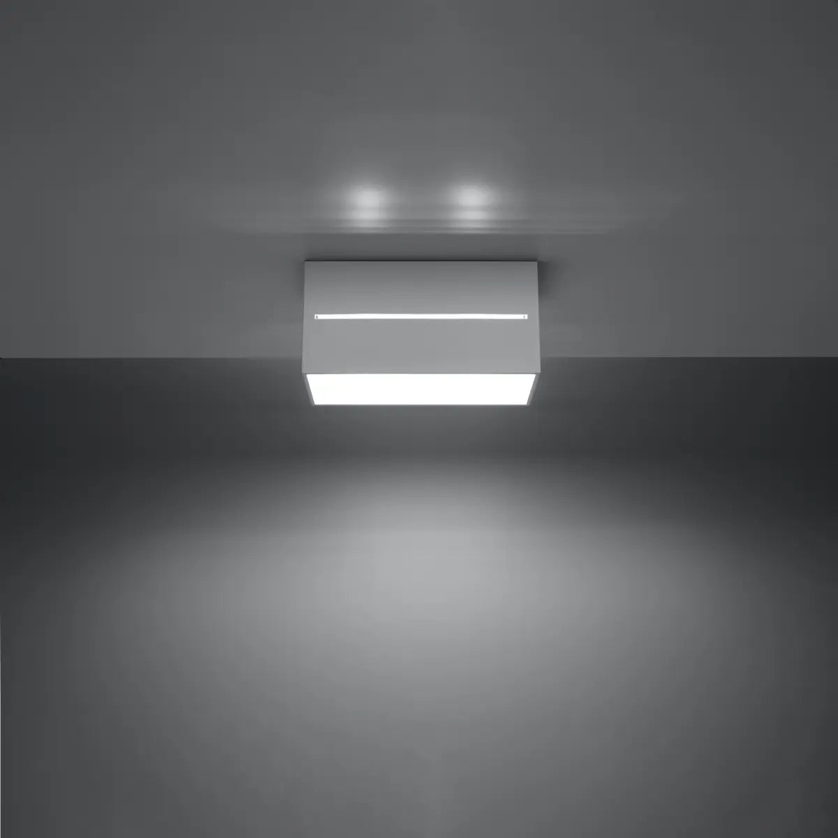 Deckenleuchte Square Box Line – Weiß & Aluminium