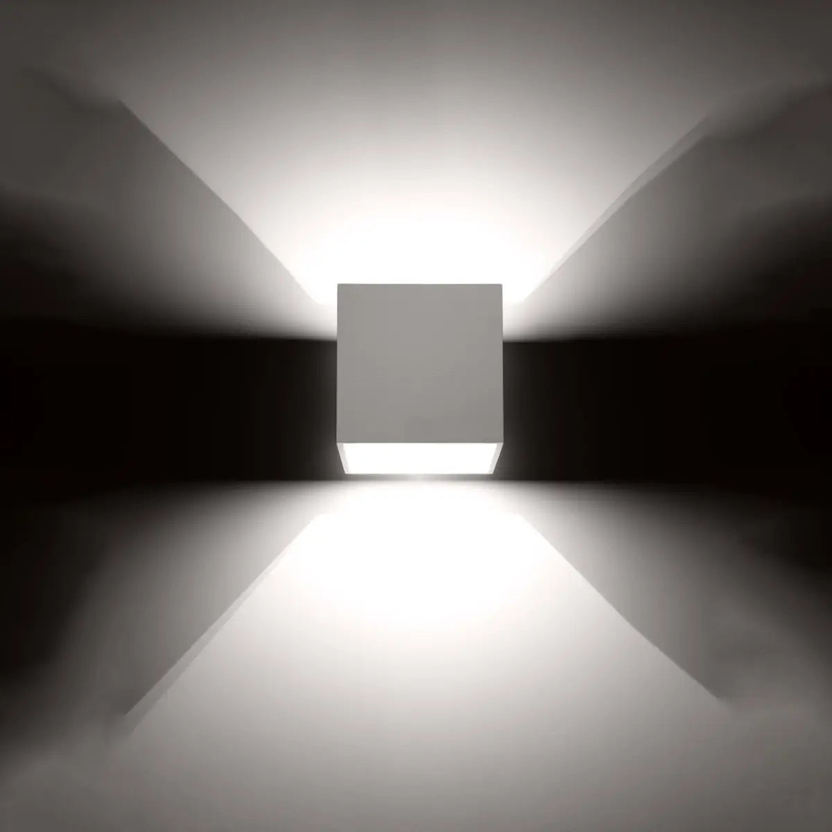 Wandlamp Square 1 – Wit Aluminium