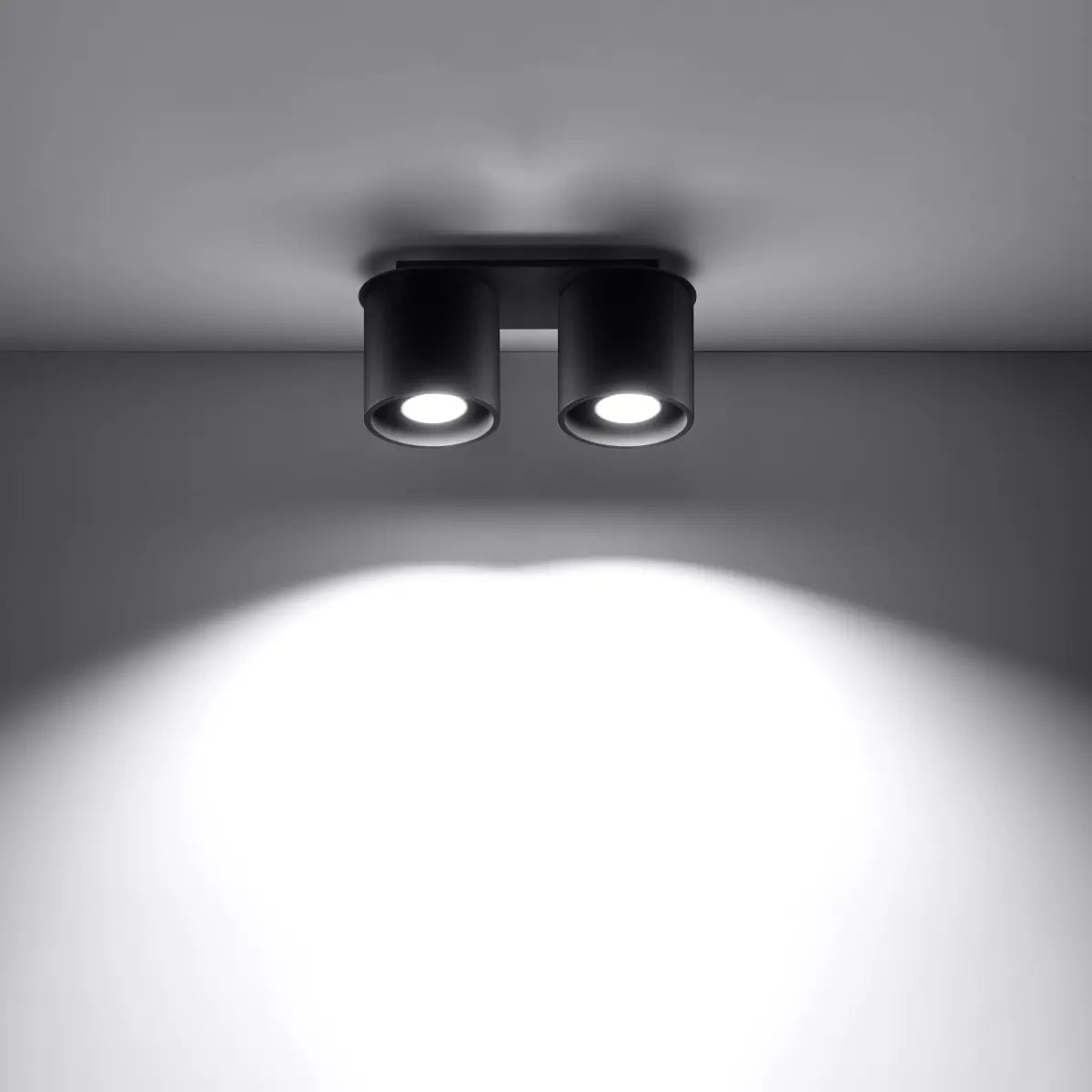 Plafondlamp Rondo Double – Zwart & Aluminium
